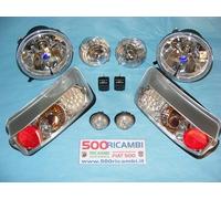 FIAT 500 EPOCA F/L/R KIT COMPLETO FARI SPORTIVI CRYSTAL H4 LEXUS TUNING