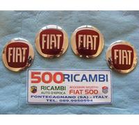 FIAT 500 F L R 126 KIT 4 PZ. STEMMA ADESIVO PER BORCHIE RUOTA CERCHI LOGO FIAT