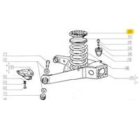 FIAT 500 F/L/R/G 126 TAMPONE IN GOMMA MOLLA ELICOIDALE POSTERIORE OEM 4121625