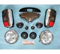 FIAT 500 F/L/R KIT COMPLETO FARI ANTERIORI E POSTERIORI FUME' + LUCE TARGA