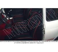 FIAT 500 FL LINEA EXTRA COPRISEDILI NERO 10L NEW bordino e cuciture orizz ROSSO