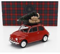 Fiat 500 L 1968 Rosso Con Albero Natale Modellino Auto 1:18 Norev