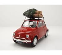 Fiat 500 L 1968 Rosso Con Albero Natale Modellino Auto 1:18 Norev