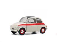 Fiat 500 Nuova Sport bianco red stripe modello di auto S1801401 Solido 1:18
