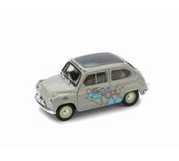 MODELLINO AUTO STATICO BRUMM FIAT 600 RAID CALCUTTA-ROMA 1955 SCALA 1/43