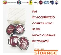 FIAT DOBLO 223 KIT 4 COPRIMOZZO COPPETTA LOGO 50 MM NUOVO ORIGINALE 735448759