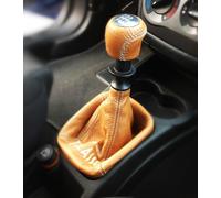 FIAT GRANDE PUNTO cuffia cambio + solo rivestimento per pomello VERA PELLE CUOIO