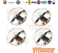 FIAT KIT 4 COPRIMOZZO IN METALLO CROMATO VINTAGE EPOCA NUOVO ORIGINALE MOZ01
