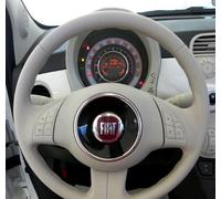 FIAT NUOVA 500 KIT COPRIVOLANTE VERA PELLE AVORIO SPECIFICO NEW