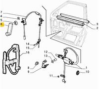 FIAT UNO/REGATA/RITMO/PANDA/MILLE MANIGLIA ALZAVETRO BILATERALE NERO OEM 5961726