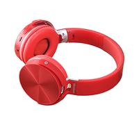 Fiauli 1 set di cuffie Bluetooth wireless, cuffie over-ear con bassi pesanti stereo surround, batteria a lunga durata, batteria da 200 mAh, supporto ingresso AUX per ufficio sportivo Rosso