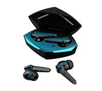 Fiauli Auricolari wireless Cuffie in-ear stereo surround a bassissima latenza con luce fredda, auricolari wireless ergonomici con microfono per lo sport, casa Nero