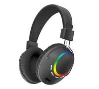Fiauli Cuffie Bluetooth senza fili, cuffie over-ear con audio surround 6D ad alta fedeltà, riduzione del rumore Cuffie sportive da gioco stereo compatibili con Bluetooth 5.1 per computer Nero