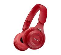 Fiauli Cuffie Bluetooth senza fili, Cuffie over-ear con riduzione del rumore intelligente ad alta fedeltà, compatibili con Bluetooth 5.0 Cuffie sportive da gioco stereo carine per PC laptop Rosso