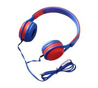 Fiauli Cuffie cablate per bambini, cuffie over-ear stereo HiFi Surround Mega Bass, cuffie per studenti pieghevoli compatibili con HD con microfono per il gioco Blu scuro
