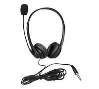 Fiauli Cuffie da lavoro, cuffie cablate con effetti sonori compatibili HD con cancellazione del rumore, cuffie over-ear cablate regolabili da 3,5 mm con microfono per ufficio camionista Nero