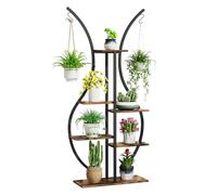 Fiauli Supporto per fiori da balcone, a 6 livelli, per piante ad angolo, alto supporto per piante, in metallo, a forma di vaso con ganci sospesi, display multiplo per decorazione della casa A