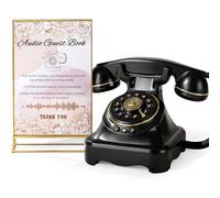 FiayaCom Libro degli ospiti audio per matrimonio con riproduzione one-touch e volume regolabile per matrimoni, anniversari, feste di compleanno, baby shower satinato (nero S)