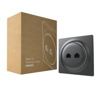 FIBARO FGWEEU-021-8 Walli N Uscita Ethernet di Elevata Qualità, 2 x RJ45 cat.6, Antracite
