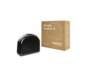 FIBARO Interruttore relè a commutazione singola 2/Z-Wave Plus, trigger on/off wireless, FGS-213, nero