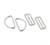 Fibbia ad anello a D in acciaio inossidabile e passante per cintura per immersioni subacquee - Marine-Grade 316, adatto per imbracatura da 5,1 cm, chiusura a cilindro laterale (2 paia)