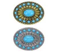 Fibbia Cintura Western per Uomini Cowboy, Turchese, Tin/Blu 1 Set