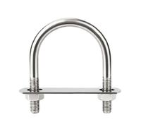 Fibbia fissa in acciaio inossidabile M8 304, larghezza interna 22-114 mm, morsetto for tubo a forma di U rotonda con dadi a piastra da 3 mm, 1 pezzo(M8x80x130mm)