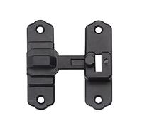 Fibbia for porta in acciaio inossidabile Chiusura a scatto for cancello a 90° Serratura a doppio nera for carichi pesanti for cabina di recinzione della del fienile(Black Long)