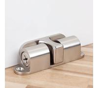 Fibbia invisibile in lega di zinco, con controllo automatico silenzioso della ventosa, fermaporta a pavimento per porte domestiche, da sbattere (argento)