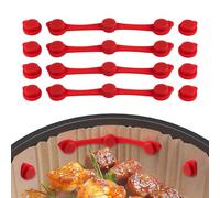 Fibbia Magnetica in Silicone per Friggitrice Ad Aria, 4 Set di Fibbia Magneti Resistenti Alle Alte Temperature per Fissare Carta Friggitrice Ad Aria(rosso)