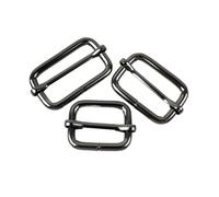 Fibbia metallica resistente, 5 pezzi di fibbie a rulli con passanti in metallo, chiusura for tracolla della borsa(Gunblack,32mm)