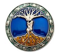 Fibbia per cintura albero della vita smaltata Odin's Askr Embla larghezza 80 ...