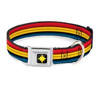 Fibbia per cintura di sicurezza collare per cani - Captain Marvel Stripe Rosso/Oro/Blu