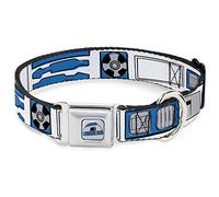 Fibbia per collare per cani Star Wars R2D2, parti di delimitazione bianco, nero, blu, grigio, rosso, da 15 a 26 pollici, larghezza 1 cm