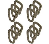 Fibbie a Moschettone in Plastica a Forma Moschettone Arrampicata in Plastica Moschettoni Senza Ghiera per Borsa da Viaggio Campeggio da Viaggio e da Trekking Portachiavi 12 Pezzi (Colore Fango)