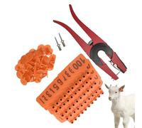 Fibbie auricolari per bovini,Etichette di identificazione per bestiame | 001 100 Orecchini numerati con set di applicatore per programmi di allevamento di bestiame bovino e