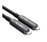 FIBBR 3 in 1 Funzione USB Cavo 10M, 10Gbps Fibra USB C a Cavo USB C, 8K USB 3.2 Gen2 Cavi, 60W PD per Home Video, Cablaggio di Sorveglianza, Sistema di Visione Automatica, Videoconferenza HD