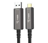 FIBBR Cavo USB, Fibra di Vetro USB A su USB C Cavo 15M, 10Gbps Trasmissione dati a distanza USB 3.2 AOC per VR/AR, Fotocamera, Laptop, Mini-PC, Stampante, Videoconferenza (15M)