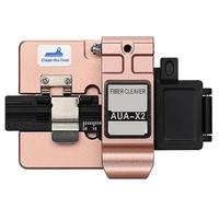 Fiber Cleaver, AUA-X2 Taglierina for fibra ad alta precisione con scatola for fibra di scarto, utensili for tagliare cavi a caldo con collegamento a freddo in fibra ottica FTTH(X2(golden) and Blade)