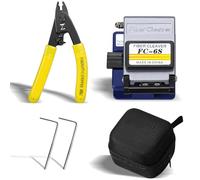 Fiber Cleaver FC-6S con 2 chiavi a brugola + borsa e spelafibre CFS-2, kit di utensili per taglio fibra ottica, lunghezza di taglio: da 9 a 16 mm, circa 36.000 tempi di taglio