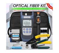 Fiber Cleaver, Kit di strumenti in fibra ottica FTTH da 19 pezzi/set con taglia fibra AUA-6S -70~+10dBm/-50+26dBm Misuratore di potenza ottica 10mw Localizzatore di guasti visivi(-50 to 26dBm)