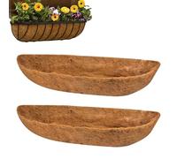 Fiber Mat - Natural Coco Fiber 24 30 36 48 Inch | Half Moon Coco Planter Liner Replacement Trough Basket Insert Garden Flower Vegetable Pot Lining | For Garden Planting Flower Bed