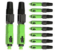 Fiber Optic Connector, Fast Fiber, Secure Fit Quick Installation Green Shell Stable Signal Strong Lock Compact Build, Cable Tools for Home, Base, Stations, Business