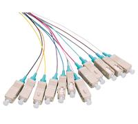 Fiber Pigtail Set 12x SC OM3 - 2M Colored with Aqua - Connector - Warranty: 24M - Nouvo