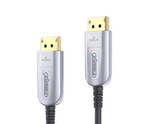 FiberX FX-I250-015 cavo DisplayPort 15 m Nero, Argento