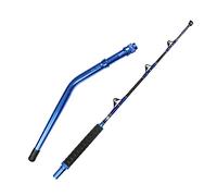 Fiblink Canna da pesca piegata, in 2 pezzi, in acqua salata, per pesca offshore, canna da pesca pesante, canna da pesca convenzionale, con guide a rulli (1,5 m, 22,7-36,3 kg)
