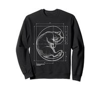 Fibonacci Spiral Cat Blueprint Geometria Sacra Insegnante di Matematica Felpa