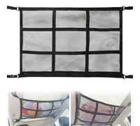 FIBOUND 1 Pezzi Rete Elastica per Bagagliaio con Cerniera Auto, Maglia Doppio Strato per Auto, Rete Portapacchi da Soffitto per Auto, Organizzatore Elastico per Stoccaggio Bagagli Auto