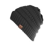 FIBOUND 1 Pezzo Cappello A Coda di Cavallo, Cappello Invernale A Coda di Cavallo da Donna, Cappello A Coda di Cavallo con Chignon Alto, per Donne E Ragazze - Grigio Scuro