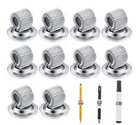 FIBOUND 10Pcs Clip per Portapenne, Portapenne Metallo Clip, Clip a Matita Magnetica, Lavagna Clip Portapenne, Portapenne Regolabile Molla Clip, per Lavagna Bianca per Ufficio(Argento)